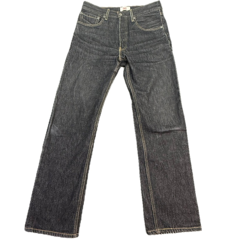 Levi's 501 Jeans Mens 32x33 Dark Wash Indigo Straight Leg Button Fly Denim Y2K